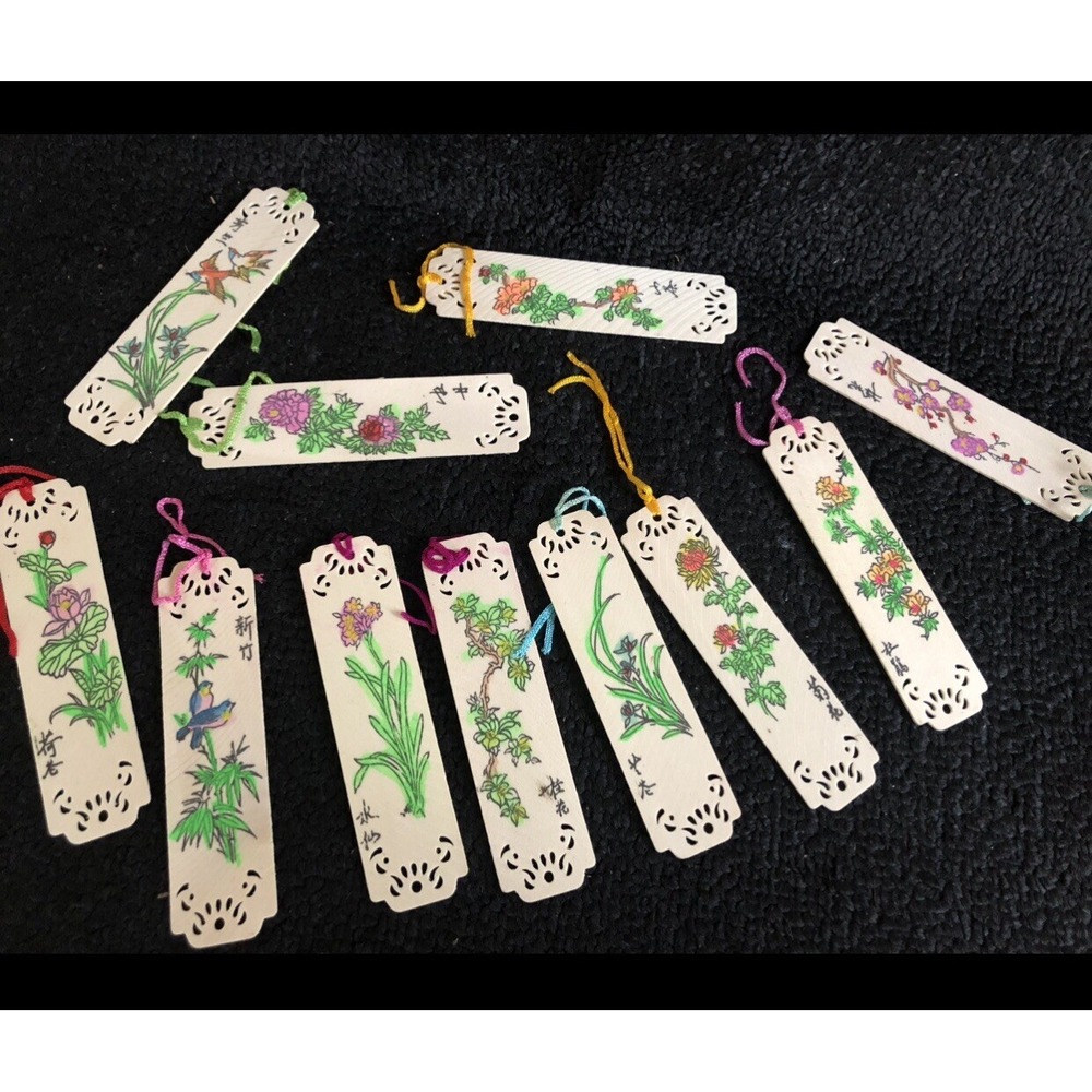 Book Marker, Asian Design Wooden Book Markers Reading Arts 11 With Case